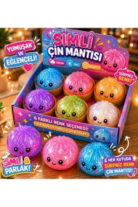 Simli Çin Mantısı Squishy Oyuncak | Yumuşak Büyük boy ışıl ışıl Oyuncak | Viral Dumpling Squishy